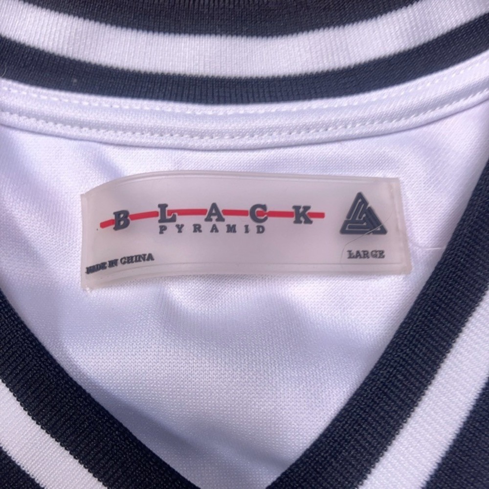 2017-18 Black Pyramid Jersey Shirt Men's L White Chris Brown Embroidered AOP0 - Picture 5 of 8